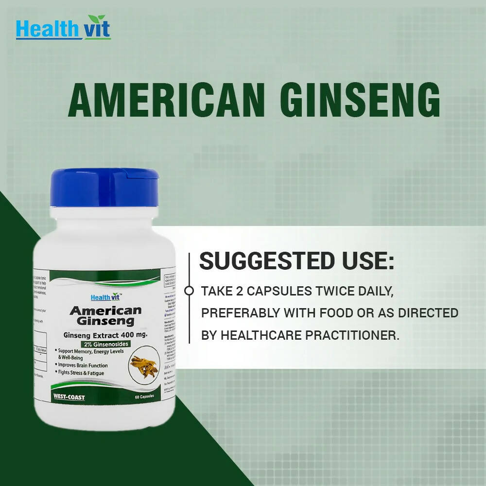 Healthvit American Ginseng Capsules - Swadesiicart