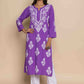 HOUSE OF KARI Floral Chikankari Embroidered Notched Round Neck Straight Kurta | Swadesiicart