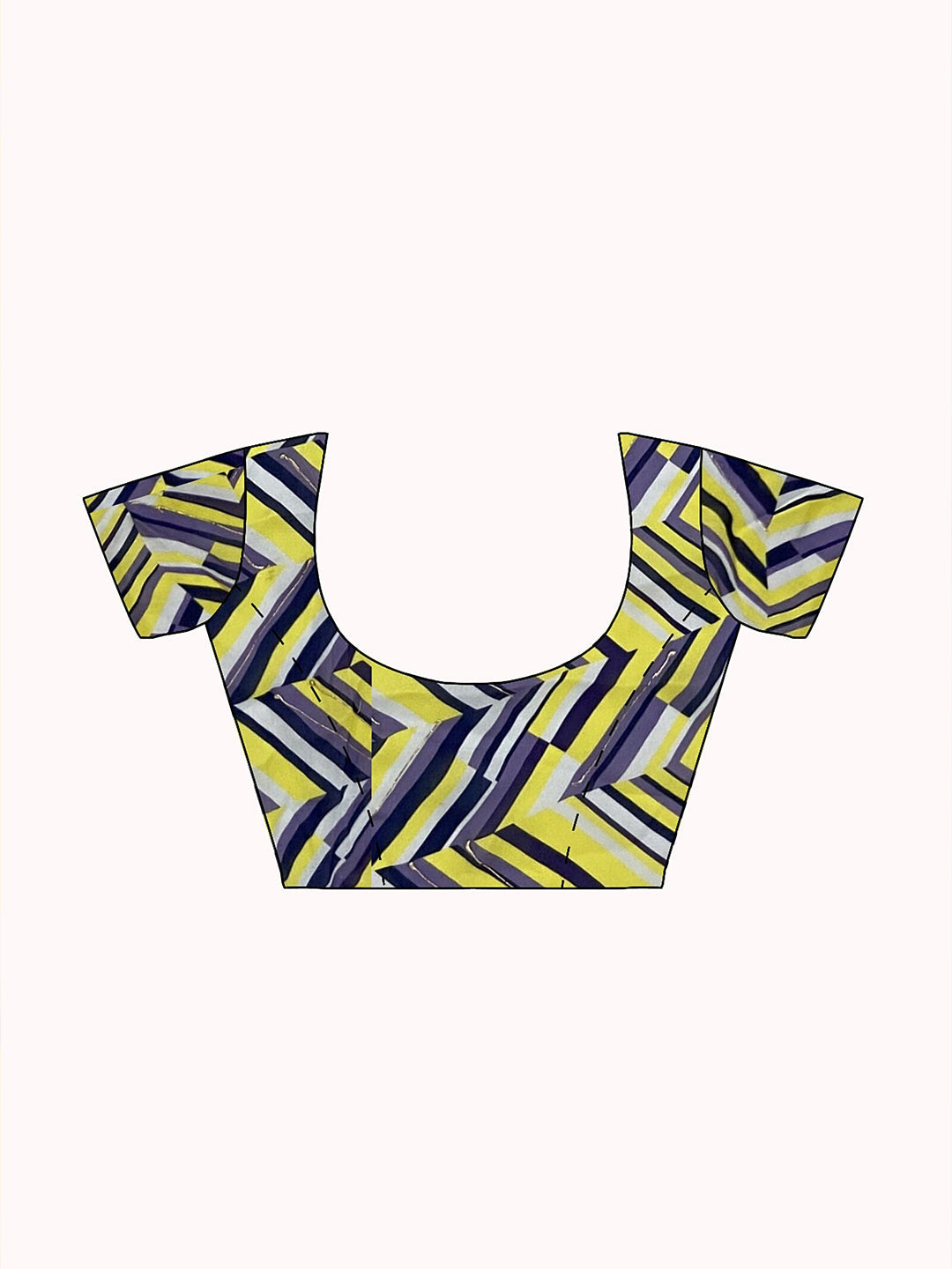 Tikhi Imli Geometric Digital Printed Ruffled Ready to Wear Saree | Swadesiicart
