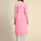 Kalini Paisley Embroidered Chikankari Straight Georgette Kurta | Swadesiicart