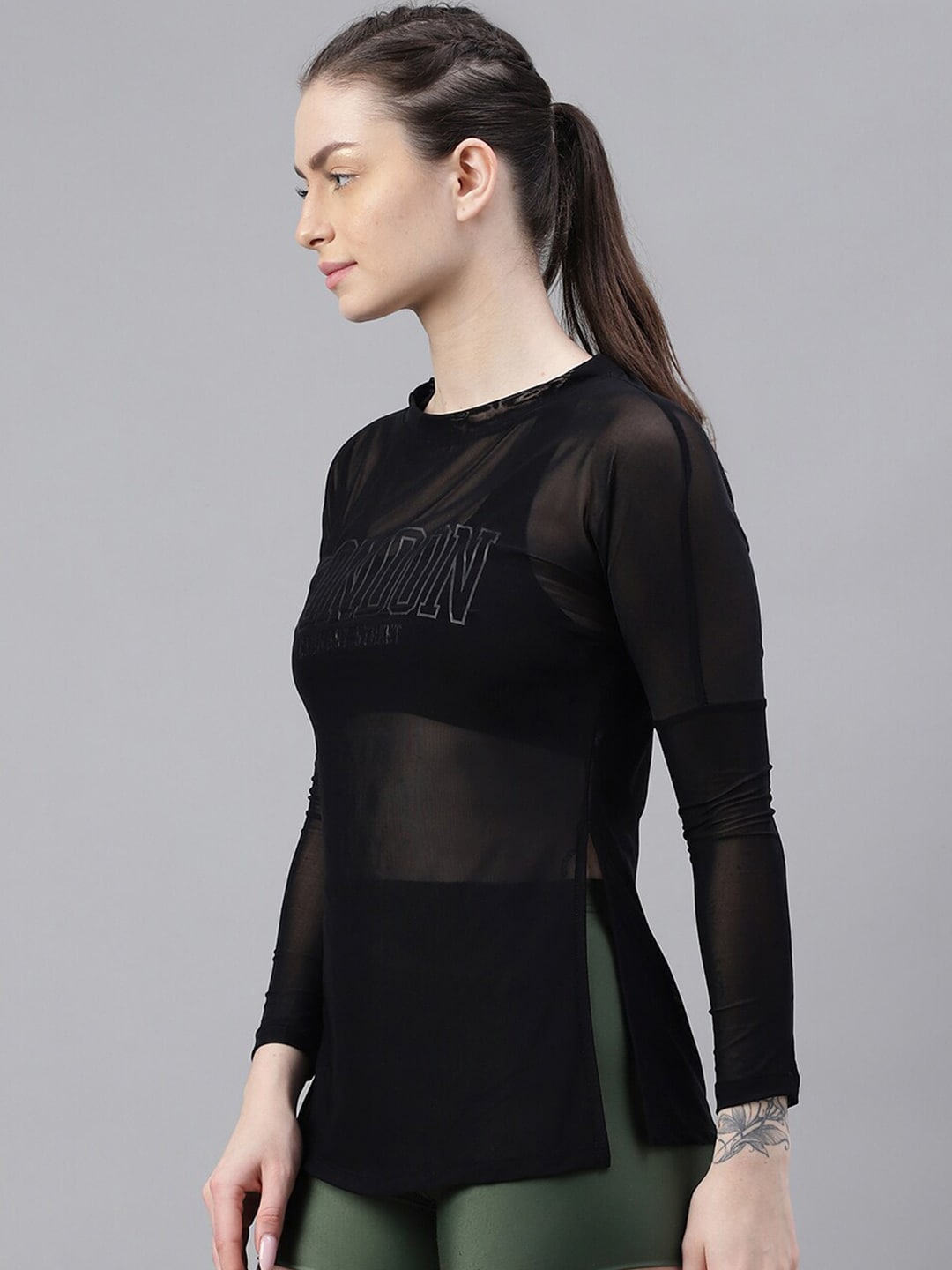 MKH Typography Printed Long Sleeves Dri-FIT Relaxed Fit Sports T-shirt - Swadesiicart