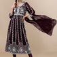 HERE&NOW Floral Lucknowi Chikankari Embroidered Georgette Anarkali Kurta with Dupatta | Swadesiicart