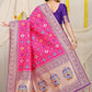 Jyoti Fashion Women's Rani Pink Patola Silk Zari Woven Saree with Blouse | Swadesiicart