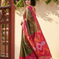 Shree Shyam Fashion Olive Green Pochampally Silk Saree