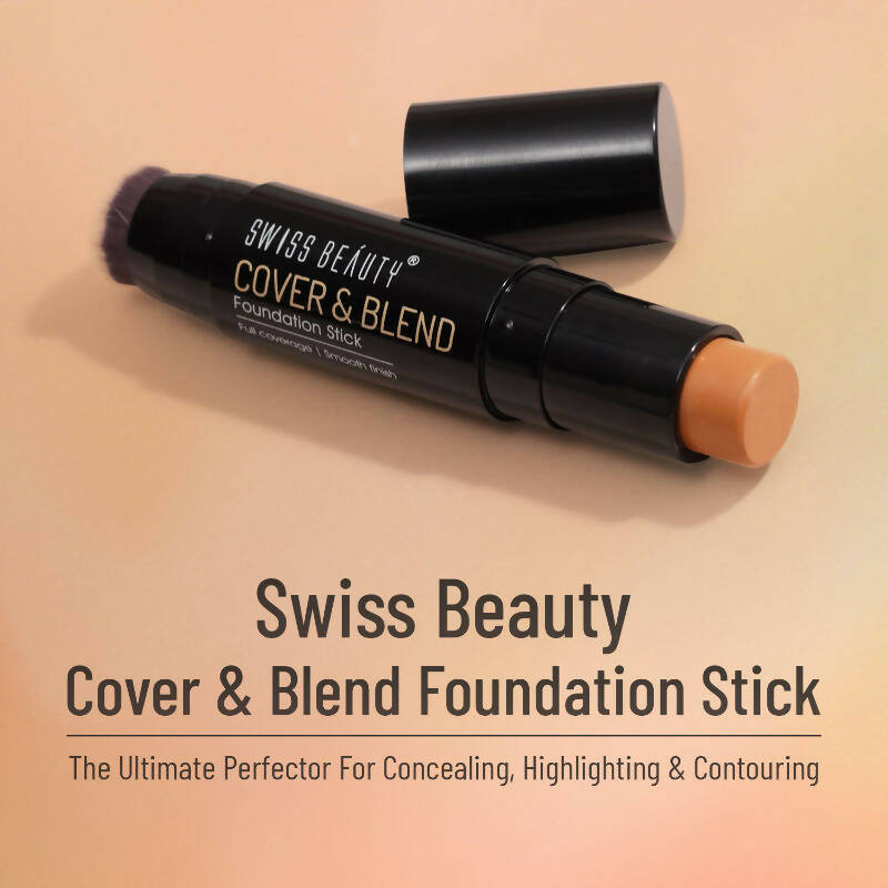 Swiss Beauty Cover & Blend Stick Foundation - 02 Fair Buff | Swadesiicart