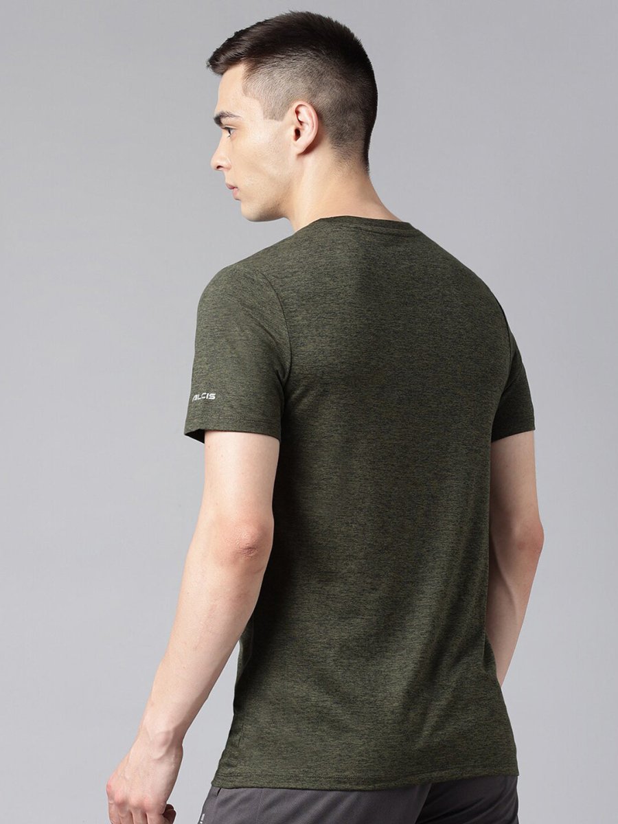 Alcis Typography Printed Dry Tech Slim Fit T-shirt | Swadesiicart
