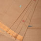 Fawn Khadi Cotton Handloom Saree with Plants Pallu Design - Global Threads | Swadesiicart