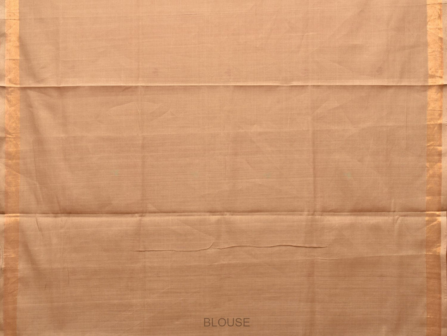 Fawn Khadi Cotton Handloom Saree with Plants Pallu Design - Global Threads | Swadesiicart