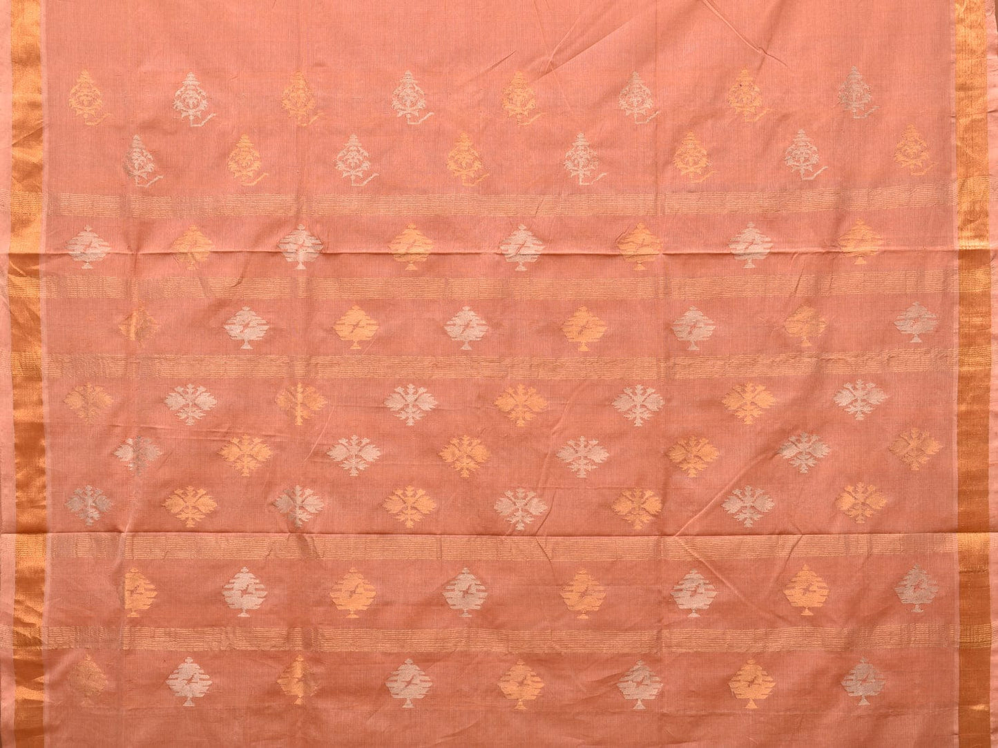 Fawn Uppada Cotton Handloom Saree with Assorted Pallu Design - Global Threads | Swadesiicart
