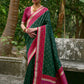 Vishnu Weaves Women's Bt-green Banarasi Silk Woven Saree with Blouse - Swadesiicart