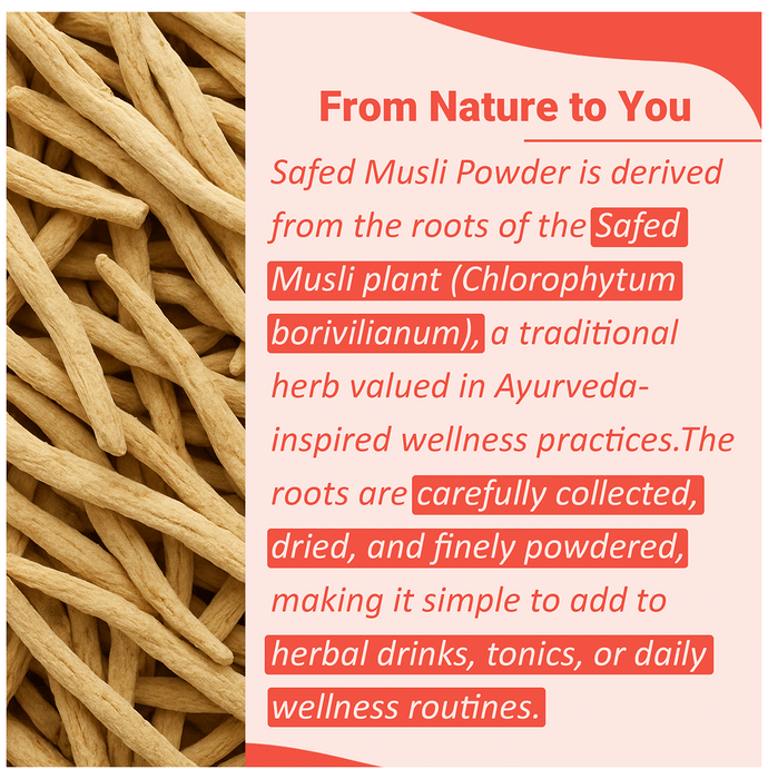 Minature Safed Musli Organic Powder | Swadesiicart