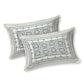 BELLA CASA Ethnic Grey & White Ethnic Pure Cotton 180 TC King Bedsheet & 2 Pillow Covers