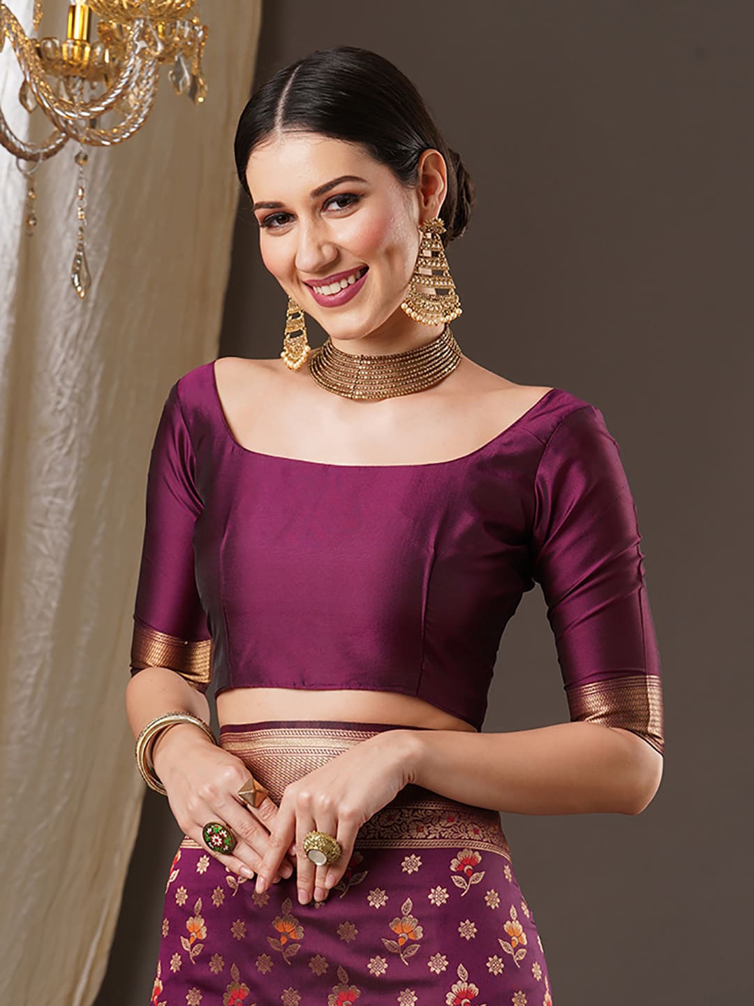 Anouk Woven Design Zari Banarasi Saree | Swadesiicart