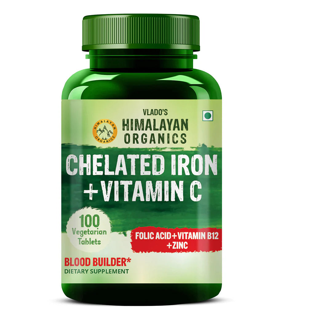 Himalayan Organics Chelated Iron Plus Vitamin C Tablets - Swadesiicart