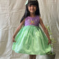 ArthLife Purple And Green Butterfly Partywear Dress