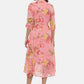 Souchii Women Pink Floral Printed A-Line Dress - Swadesiicart