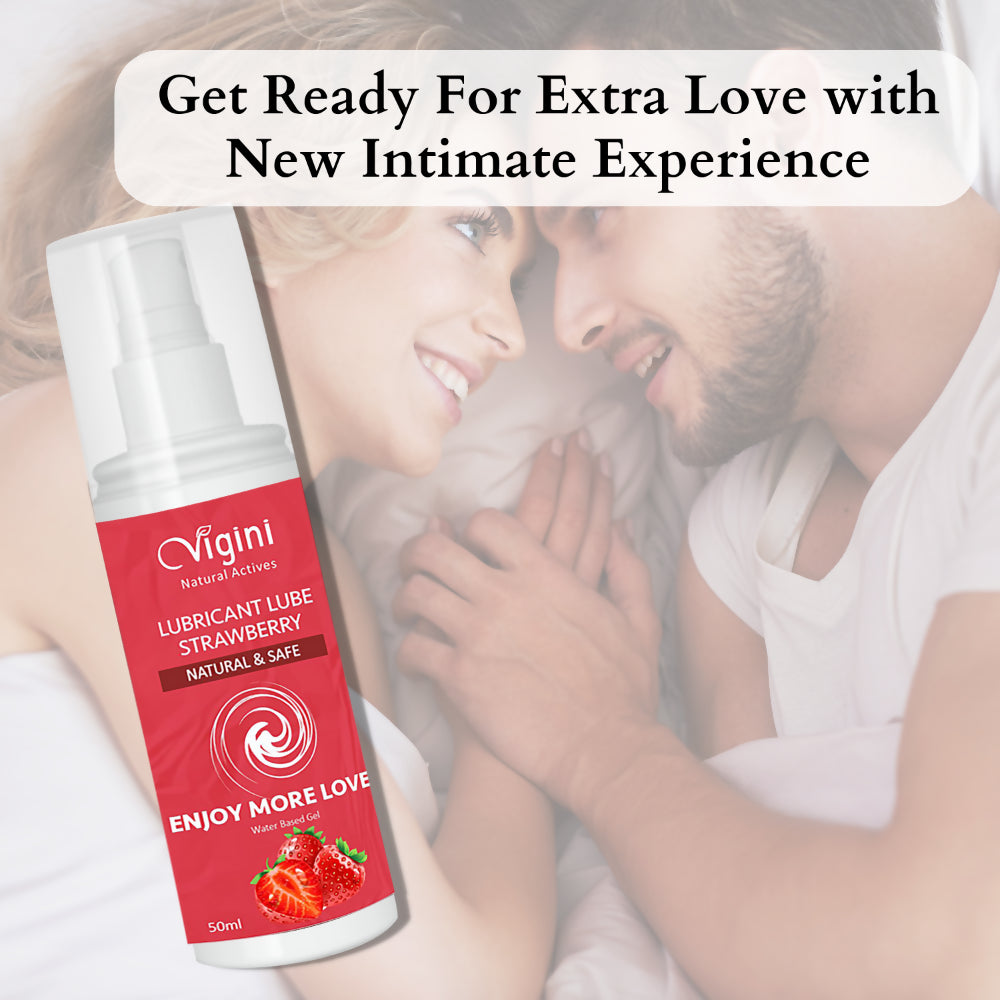 Vigini Intimate Strawberry Lubricant Personal Lube Water Based Gel - Swadesiicart