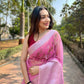 Vamsee Mehar Peach Organza Saree - Swadesiicart
