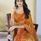 Orange Georgette Designer Printed Ready to Wear Saree - Samyana | Swadesiicart