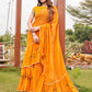 Tikhi Imli Mustard Yellow Gotta Patti Ruffles Saree | Swadesiicart
