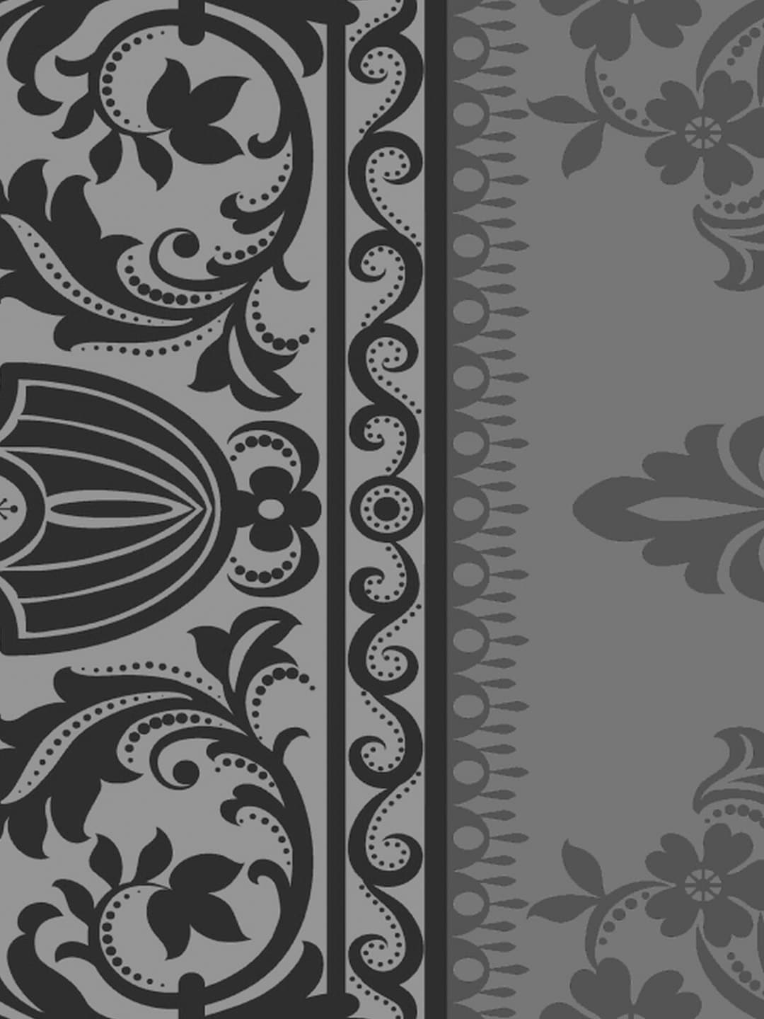 Dreamscape Grey & Black Ethnic Motifs 144 TC Bedsheet with Pillow Covers - Swadesiicart