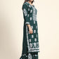 HOUSE OF KARI Women Green Floral Embroidered Chikankari Kurta with Palazzos | Swadesiicart