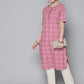 HERE&NOW Women Pink Geometric Printed Kurta - Swadesiicart