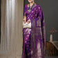 Anouk Purple & Gold-Toned Ethnic Motifs Woven Design Zari Banarasi Saree | Swadesiicart