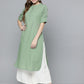 HERE&NOW Women Mint Green Pakistani Style Kurta - Swadesiicart