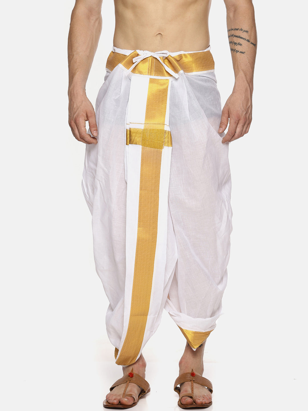 Sethukrishna Men White Solid Readymade Dhoti Pants | Swadesiicart