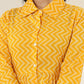 Kaajh Women's Yellow Zigzag Print Cotton Co-ord Set - Swadesiicart