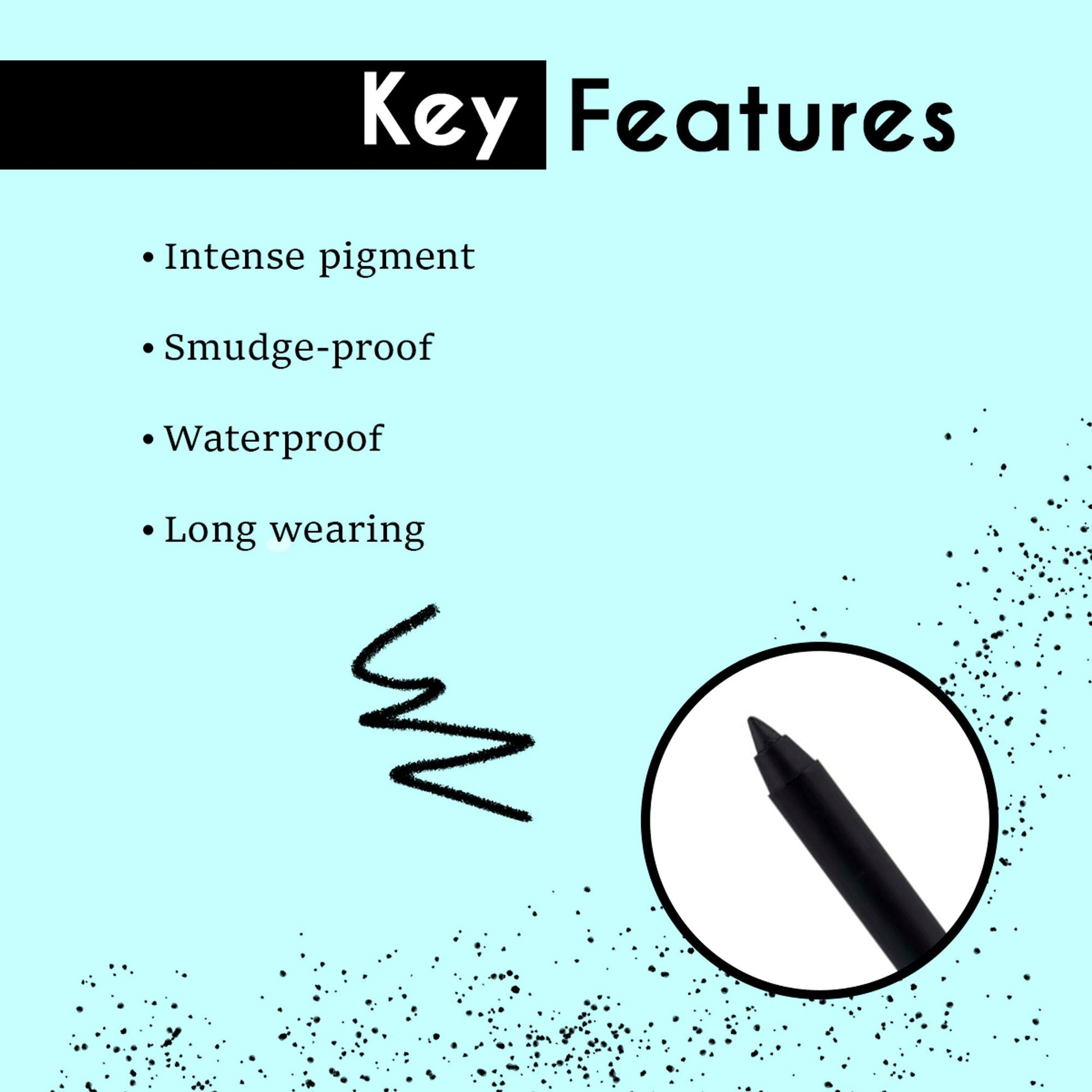 Matt Look Single Stroke Super Glide 24 Hours Water Proof Smudge Proof Eyeliner Kohl Kajal - Jet Black - Swadesiicart