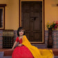 Jyoti Fashion Beautiful Red Faux Georgette Digital Printed with Sequins Embroidered Kids Lehenga Choli Set | Swadesiicart
