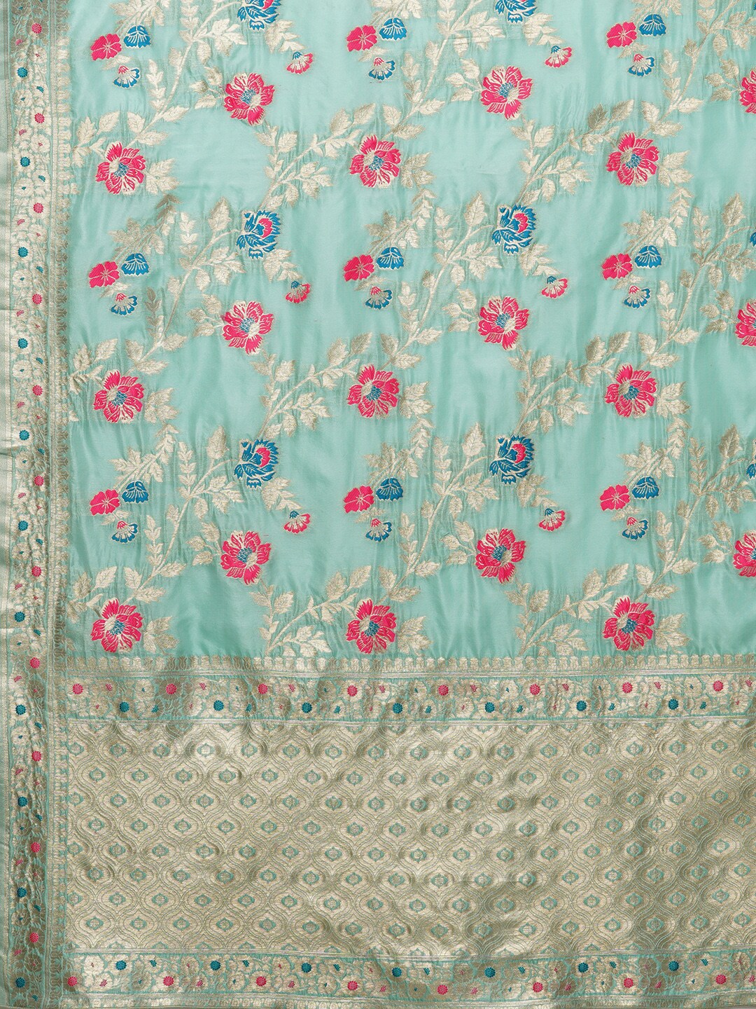 Mitera Floral Organza Banarasi Zari Saree With Blouse Piece | Swadesiicart
