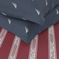 Nautica Noridge Red & White Printed Cotton 160 TC King Bedsheet with 2 Pillow Covers - Swadesiicart