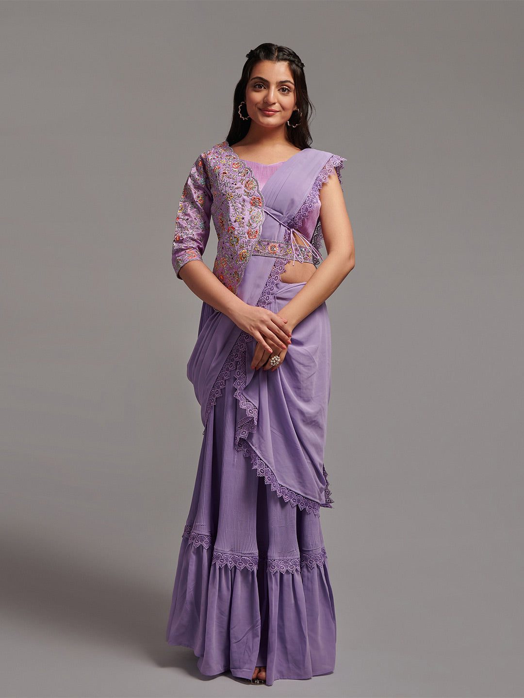 Kalini Embellished Pure Georgette Ready to Wear Saree | Swadesiicart
