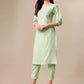 Kalini Women Woven Striped Thread Work Kurta with Trousers - Swadesiicart