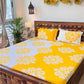 URBAN SPACE Divine White Ethnic Motifs 144 TC Cotton Queen Bedsheet & 2 Pillow Covers - Swadesiicart