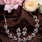 Saraf RS Jewellery Rose Gold-Polished White AD-Studded Jewellery Set