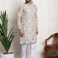 Sojanya Men Beige Printed Cotton Linen Kurta with Churidar | Swadesiicart