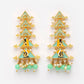 New Partywear Light Green Raja Rani Meenakari Drop Earrings for Womens by House of Ree | Swadesiicart