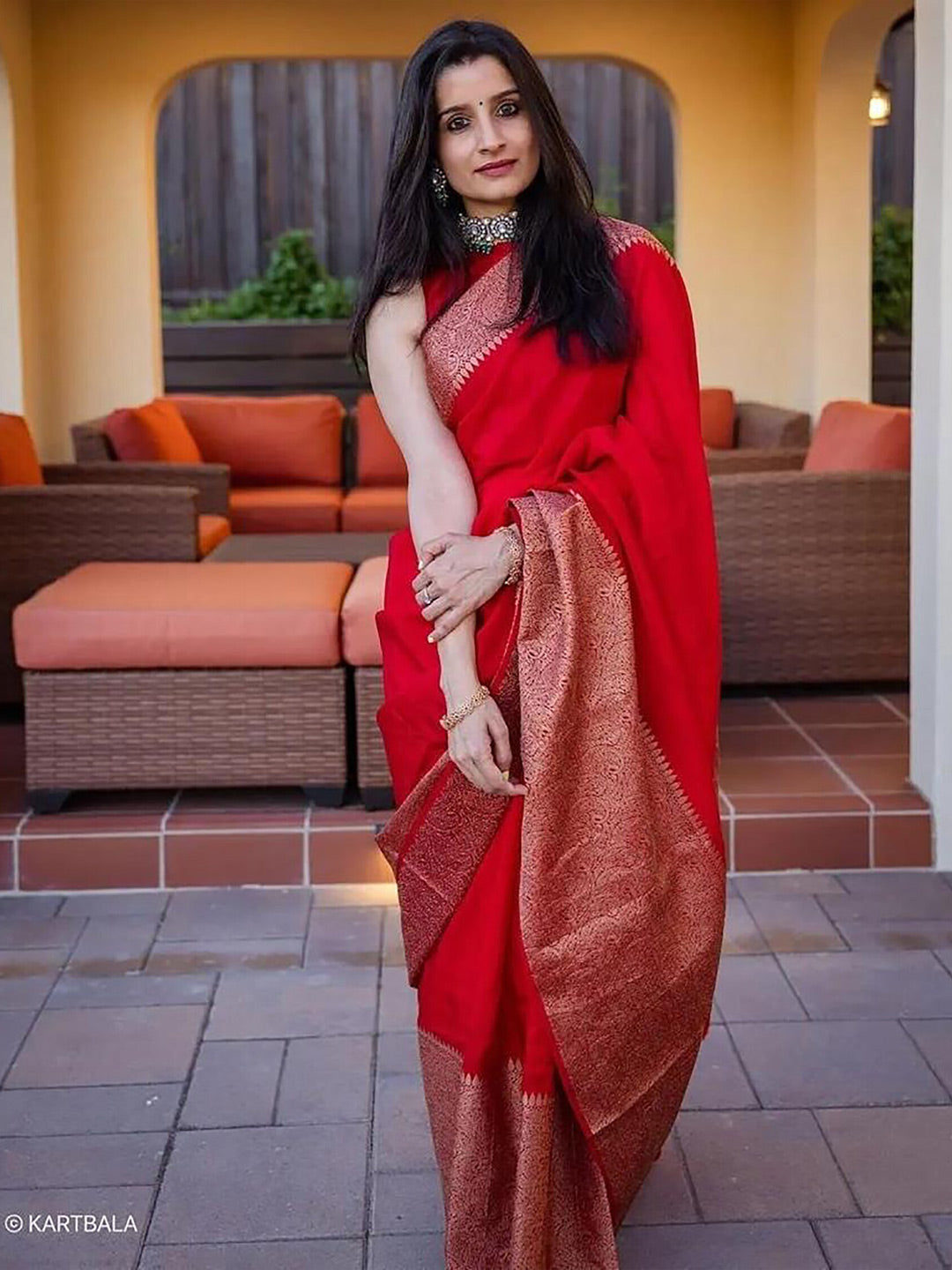 Kalini Woven Design Zari Banarasi Saree | Swadesiicart
