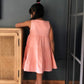 ArthLife Peach Flower Embroidered Tiered Dress