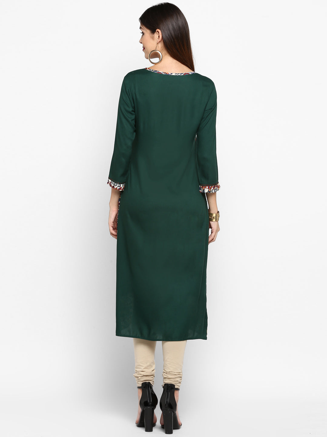NOZ2TOZ Women's Green Printed Kurta- (1pc set) - Noz2Toz