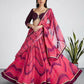 House of Panchhi Rose Organza Siroski Stone Work Leheriya Print Lehenga Choli & Dupatta | Swadesiicart
