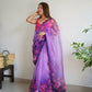 Vamsee Ramya Purple Organza Saree - Swadesiicart