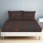 SPACES Aurum Grey Ethnic Motifs Pure Cotton 140 TC Queen Bedsheet with 2 Pillow Covers - Swadesiicart