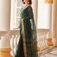 Tikhi Imli Green & Gold-Toned Polycotton Zari Ready to Wear Saree | Swadesiicart