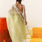 Tikhi Imli Green Floral Embroidered Organza Saree | Swadesiicart