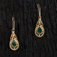 Shoshaa Green Gold-Polished Handcrafted Classic Drop Earrings | Swadesiicart